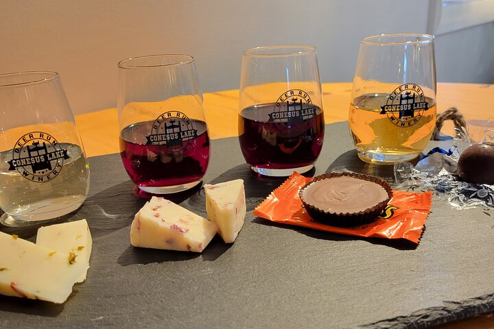 Wine, Cheese & Chocolate flight